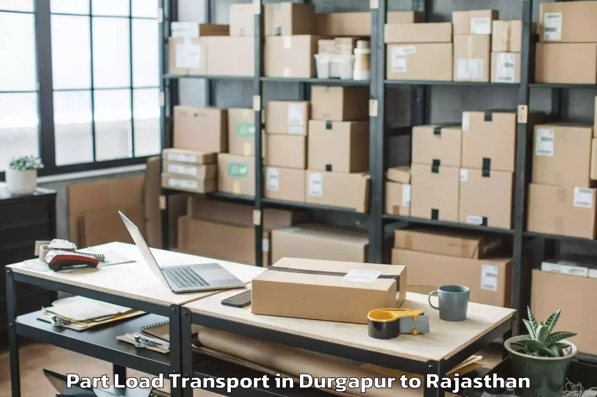 Reliable Durgapur to Udaipur Airport Udr Part Load Transport